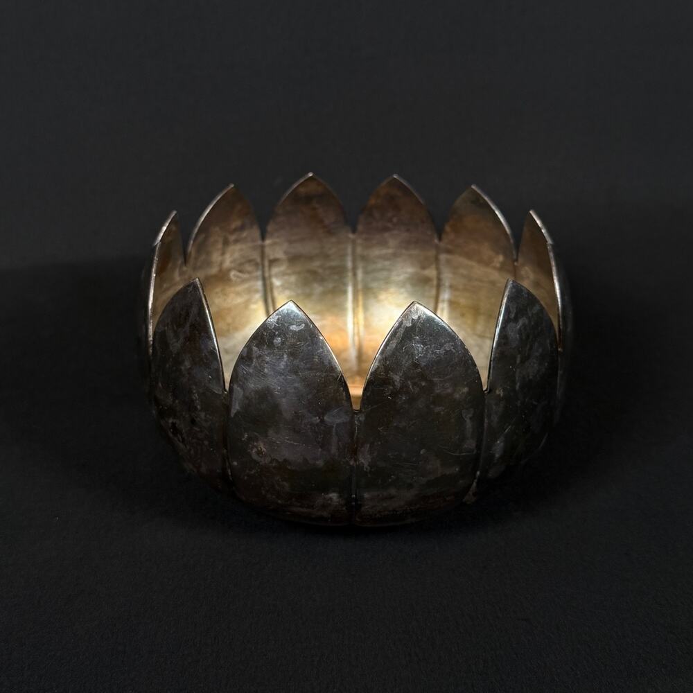 Reed & Barton 3002 Silverplate Lotus Flower Bowl Dish Vintage